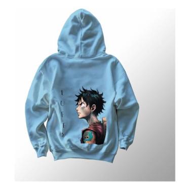 Imagem de Blusa Moletom Personalizado Luffy Serio One Piece,  - Lobo Sete, Azul,