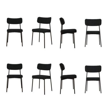 Imagem de Kit com 8 Cadeiras para Sala de Jantar Mona Yescasa Cinza grafite