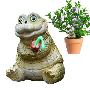 Imagem de Brinquedo de Crocodilo - Pequena Estatueta De Jacaré Em Resina Decorativa Para Jardim | Decoração Para Casa Presentes Aniversário Família Festas Meninos Meninas Quintal Escritório