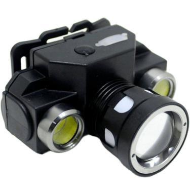 Imagem de Lanterna De Cabeça Profissional Recarregável Preto Com 3 LED