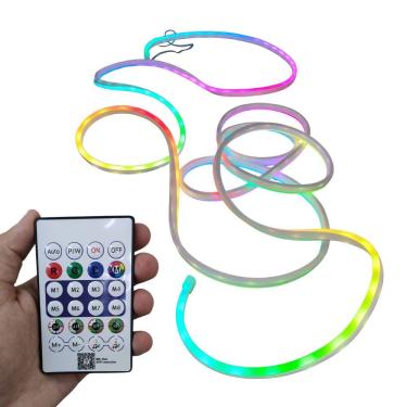 Imagem de Fita Neon Led App Celular Inteligente RGB 5 Metros IP68 Fonte Decoraçao Luzes Iluminaçao