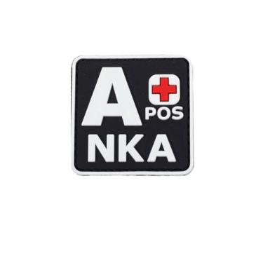 Imagem de Ruoming 1 peça de adesivos táticos de tipo sanguíneo, 5 x 5 cm, PVC 3D, fecho de gancho (branco A +)