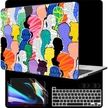 Imagem de MEEgoodo Capa para MacBook Pro 13 polegadas 2022 2021 2020 A2338 M2/M1 A2251 A2289, capa rígida para laptop com teclado e capa de câmera compatível com MacBook Pro de 13 polegadas, arte abstrata de