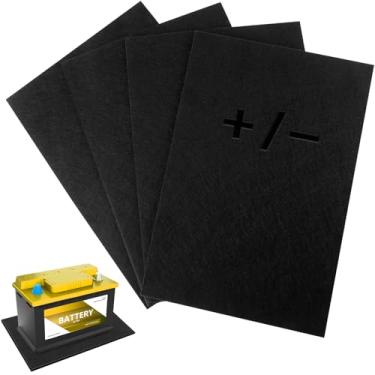 Imagem de Tapete protetor de bateria com 2 peças, tapete absorvente de ácido de bateria de 20 x 30 cm, tapete antichoque e corrosão para bateria, almofadas antivibração para trailers, carros, barcos e caminhões