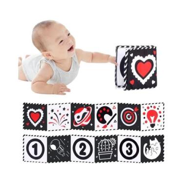 Imagem de Livro De Pano Para Bebês Em Preto E Branco, Brinquedos Sensoriais Para