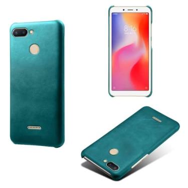 Imagem de Capa para Xiaomi Redmi POCO M3 Pro,Proteção contra quedas,Casca de volta de cor sólida simples,Design de couro de imitação de plástico-Green