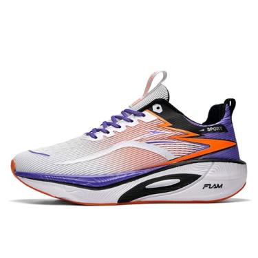 Imagem de Novetra Calçados esportivos masculinos leves com amortecimento antiderrapante, tênis de corrida para basquete e caminhada(Orange,37 BR)