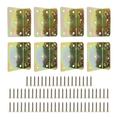 Imagem de FarBoat 4 peças universais de suporte de trilho de ferro para cama de ferro suportes de conversão para substituição de cabeceira de pé gancho resistente em trilhos de cama, dourado, estilo G