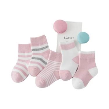 Imagem de Meias De Algodão Listradas Fofas Para Meninos E Meninas, 5 Pares, Prim