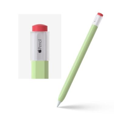 Imagem de ELETIUO Capa de silicone compatível com Apple Pencil 2ª geração, capa protetora com suporte e acessórios compatíveis com iPad Pro 11 de 12,9 polegadas, verde