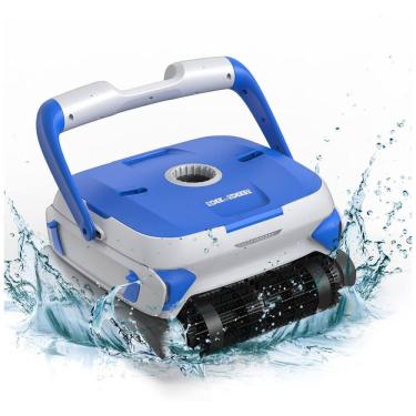 Imagem de Robô Aspirador de Piscina Automático com Cabo, Função Escala Parede e 2 Cestas de Filtro para Piscinas de 120m2, 110V, Rock&Rocker, Azul