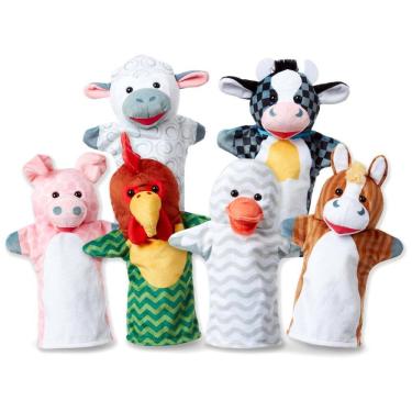Imagem de Kit 6 Fantoches de Mão, Tema Animais para Crianças Acima de 2 Anos, Melissa & Doug