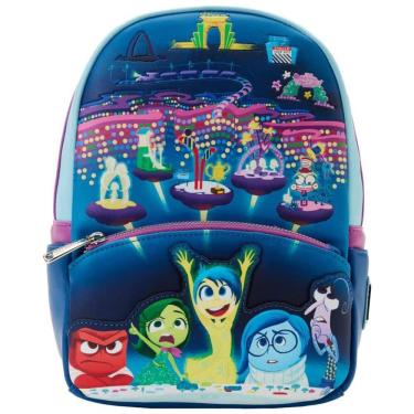 Imagem de Mini Mochila Infantil Divertida Mente com Apliques que Brilham no Escuro, Loungefly Disney Pixar