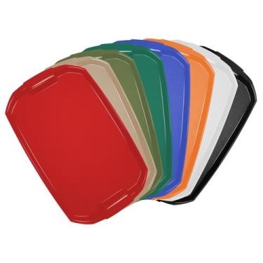 Imagem de Kit 20un Bandeja Plástica Resistente Para Lanches Self Service Fast Fo