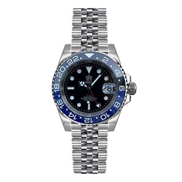 Imagem de NIADI NH34 Mov't GMT Relógio de pulso masculino com vidro de safira de aço inoxidável mecânico automático, Cor 2