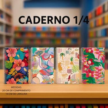 Imagem de Caderno Capa Dura Um Quarto Espiral 96 FLS Tropical Inspiração Feminin