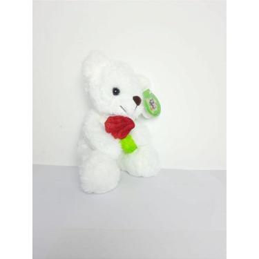 Imagem de Urso Embaixador do Romantismo Branco de Pelúcia 20 cm - 66-6803-20 - T