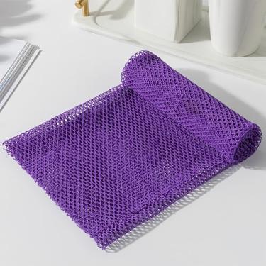 Imagem de Esponja de rede esfoliante africana, esponja de rede africana de nylon com nós, esponjas de banho esfoliantes corporais, esfregão corporal para banho diário (roxo)