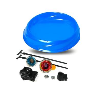 Imagem de Arena de Batalha com 2 Piões de Metal, Lançadores e Base, Arena Azul 20cm