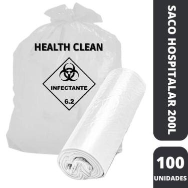 Imagem de Saco para lixo fino hospitalar 200 l (c/100) - health clean