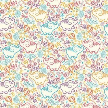 Imagem de Papel Parede Adesivo Decorativo Elefantes Coloridos Quarto - LRP