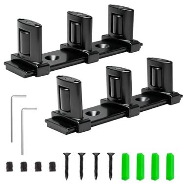 Imagem de Kit de guia de piso de porta deslizante de armário com 3 rolos ajustáveis - para portas de desvio/desvio duplo (1 pacote / 2 opções de pacotes) (guia de 3 rolos - 2 unidades)