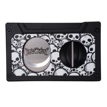 Imagem de Cortador de charutos estilo cassete, furador de charuto corte V corte reto 3 em 1, corta até 60 anéis de calibre ultraleve portátil (caveira)