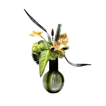 Imagem de VHDY85KA Decorações de mesa de jantar premium arranjo floral moderno luz luxo simulação verde decoração de flores buquê artificial casa de fazenda