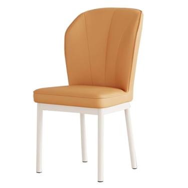 Imagem de Cadeiras de jantar modernas de meados do século com estofamento de couro sintético e pernas de metal elegantes