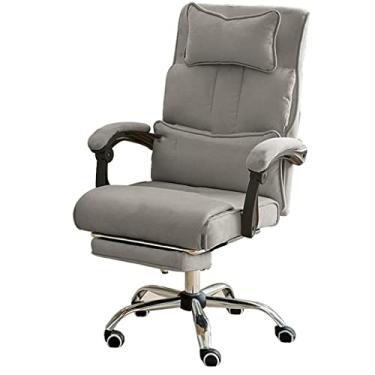 Imagem de Cadeira executiva giratória para escritório cadeira de computador de tecido flocado macio, cadeira de escritório com apoios de braços ligados, cadeira executiva ergonômica doméstica, suporte de carga
