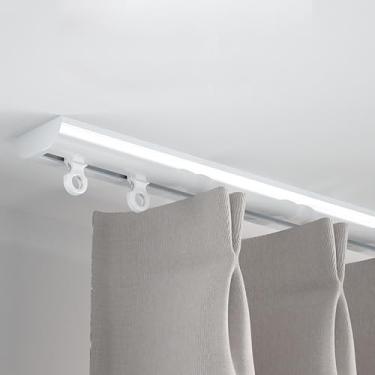 Imagem de Cortina de teto ultra-longa para cortinas blackout pesadas, ideal para hotéis e hospitais, disponível em comprimentos de 1,2 m a 12,2 m, faixa única (4,88 m)