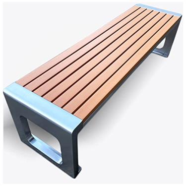 Imagem de Banco de metal bancos externos à prova de intempéries, banco de jardim para ambientes externos, bancos de pátio sem costas, banco de jardim para jardim, pátio, varanda, parque, quintal, A, 150 x 40 x