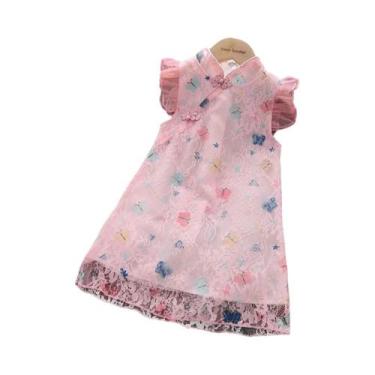 Imagem de Vestido De Princesa Com Estampa De Borboleta Para Meninas, Sem Mangas,