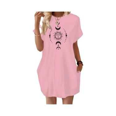 Imagem de Vestido Casual De Verão plus Size Para Mulheres Com Estampa De Sol, Lu