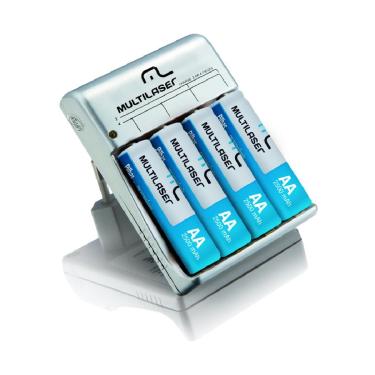 Imagem de Carregador de Pilhas Multilaser AA e AAA - com 4 pilhas AA 2500mAh - CB054
