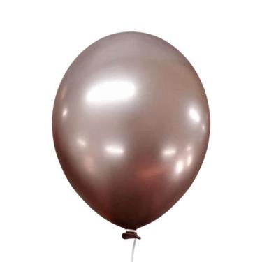 Imagem de Balão Cromado Alumínio Rose Gold - 5 Polegadas - 25 Unidades - Happy D