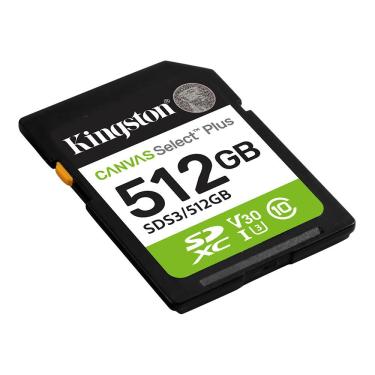 Imagem de Cartão de Memória SD Canvas Select Plus C10 512GB com Alta Velocidade e Durabilidade Kingston SDS3-512GB