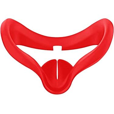 Imagem de Almofada de silicone para oculus Quest 2 capa de almofada de rosto lavável antivazamento, bloqueio de luz, acessórios de realidade virtual? (vermelho)