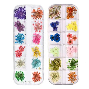 Imagem de ARTIBETTER 2 Caixa de Flores Secas para Unhas Arte 12 Cores 3D Real Flores Secas Flores Pressionadas para Unhas Arte de Resina Artesanato Acessórios Diy