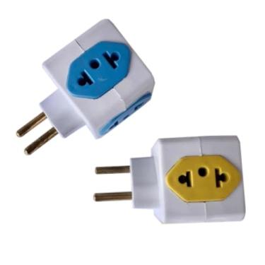Imagem de Adaptador De Tomada Benjamim Cubo 3D com 4 Entradas 10A 20A Amperes Multiplicador de Tomadas Plug Padrão Novo 3 Pinos - CompleteStore®