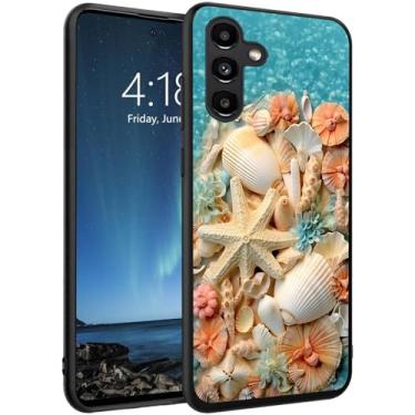 Imagem de DSRGRGFDJ Capa projetada para Galaxy A15 5G de 16,5 cm, capa de silicone ultrafina, antiarranhões e à prova de choque - Conchas, estrela-do-mar