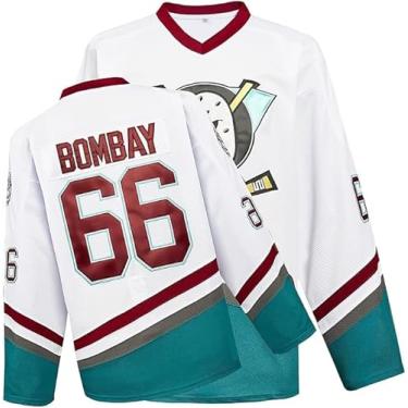 Imagem de Mighty Ducks Jersey Movie Ice Hockey Jersey P-3GG Charlie Conway #96 Adam Banks #99, Roupas Hip Hop Anos 90 para Festa, nº 66 branco, GG