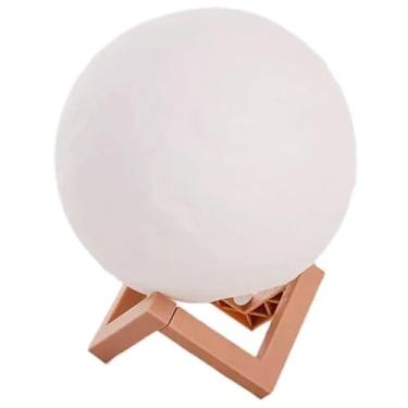 Imagem de Luminária Infantil De Lua Cheia 3d Led Abajur Decoração Luz Suave