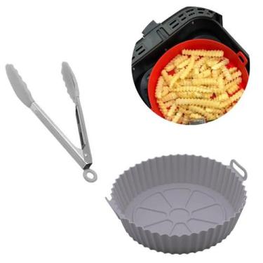 Imagem de Forma de Silicone Para Fritadeira Airfry Com Pegador - CLINK, Cinza