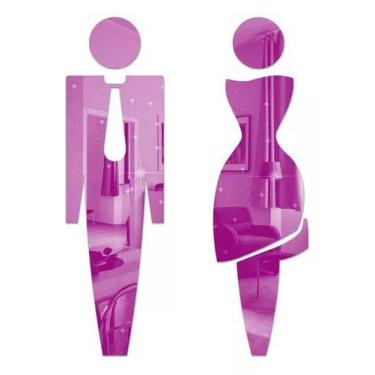 Imagem de Placa Espelho Acrílico Para Banheiro Masculino E Feminino - Deliquadro