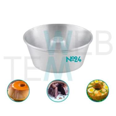 Imagem de Forma de Pudim 8x24cm Alumínio Sustentável para Bolo com Furo, Cuscuz,