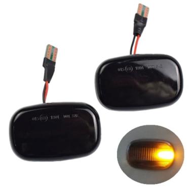 Imagem de Kakulkomen Lâmpada de seta LED luz de marcador lateral do para-lama frontal compatível com To-yo-ta Corolla Celica Caldina Camry Hilux Probox Fielder Avensis RAV4 Prius Runx (preto)