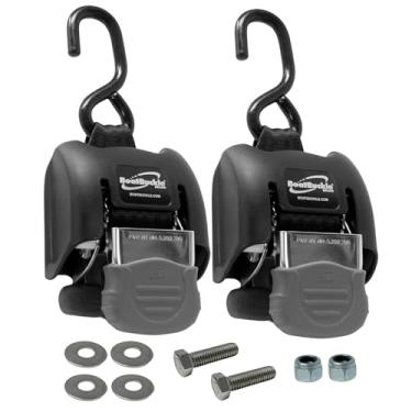 Imagem de BoatBuckle Tiras de travessa retráteis de aço inoxidável G2 - para ambientes salobres ou salgados - Correias de amarração de catraca para barcos - Resistência à ruptura de 680 kg, 5 x 109 cm, pacote