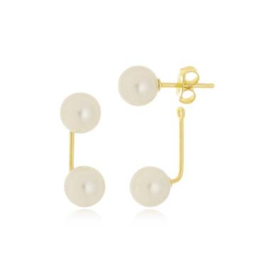 Imagem de Brinco Pérola Banhado a Ouro 18k - Mariah Store Semijoias