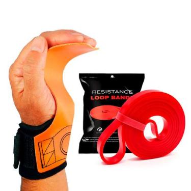 Imagem de Kit Hand Grip Competition Skyhill e Super Band Vermelho 20kg, M, Lona 